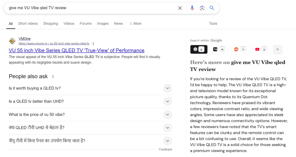vu vibe qled - voice search optimization - AEO